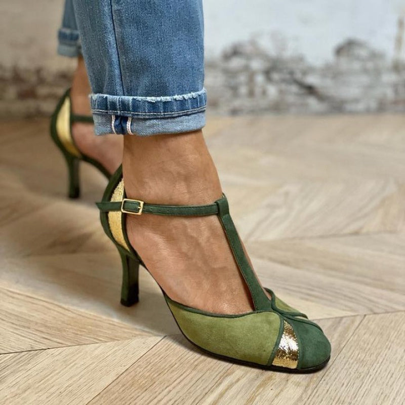 2026 Green High Heel Shoes Women- Two-Tone Retro Stiletto Pumps Sleek Silhouette Sexy Elegant Date Night Cocktail Footwear, Women Shoes