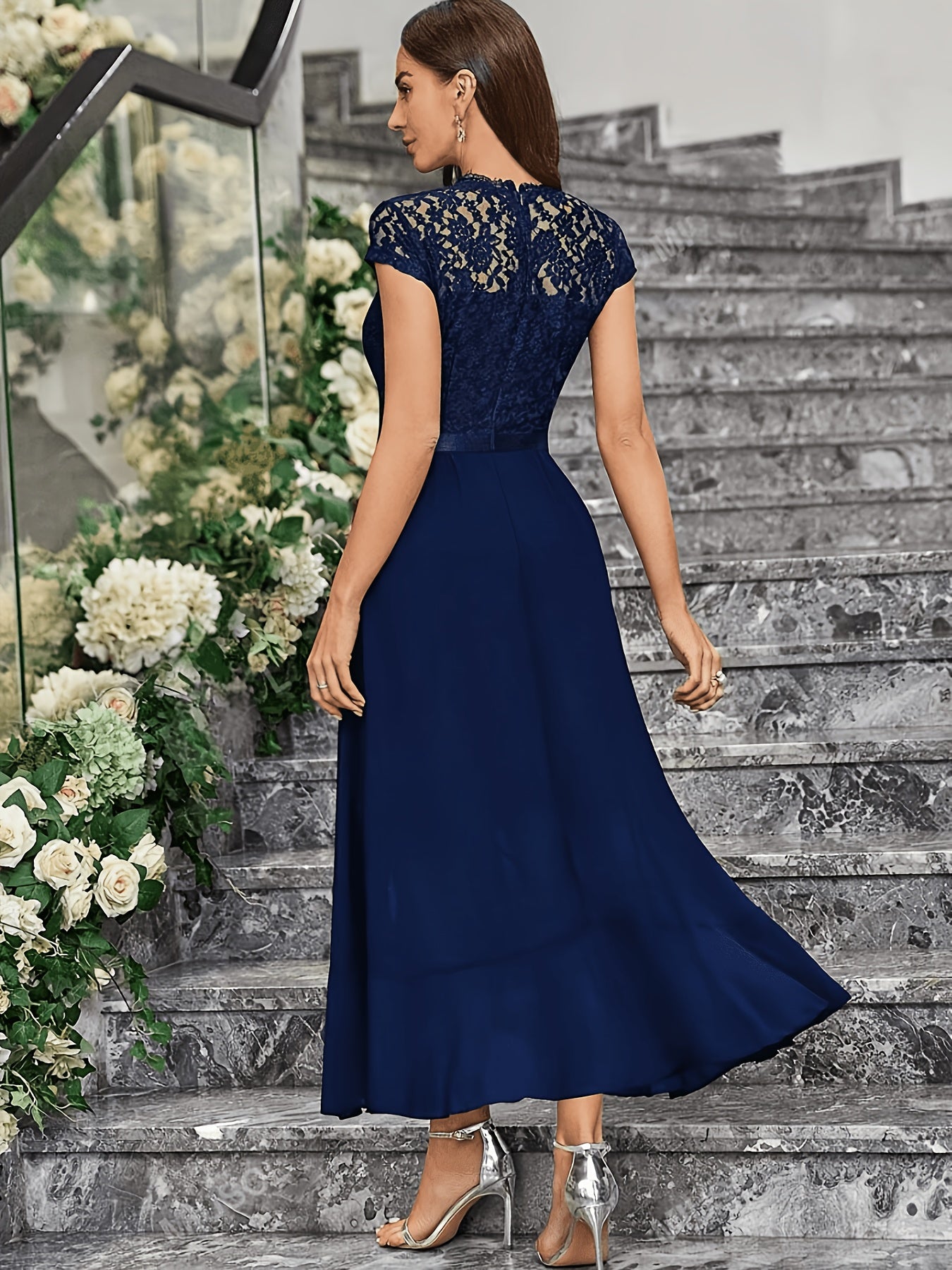 Plus Size - French Latest Style Plus Size Fashion Bridesmaid Dress Elegant High-End Proper Generous Solid Color Niche Premium All-Season Versatile