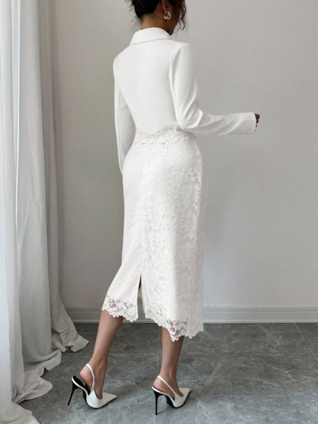 White Double-Breasted Suit Jacket Lace Skirt Set for Women | Elegant And Romantic Version, Suitable for Exquisite Social And Semi-Formal