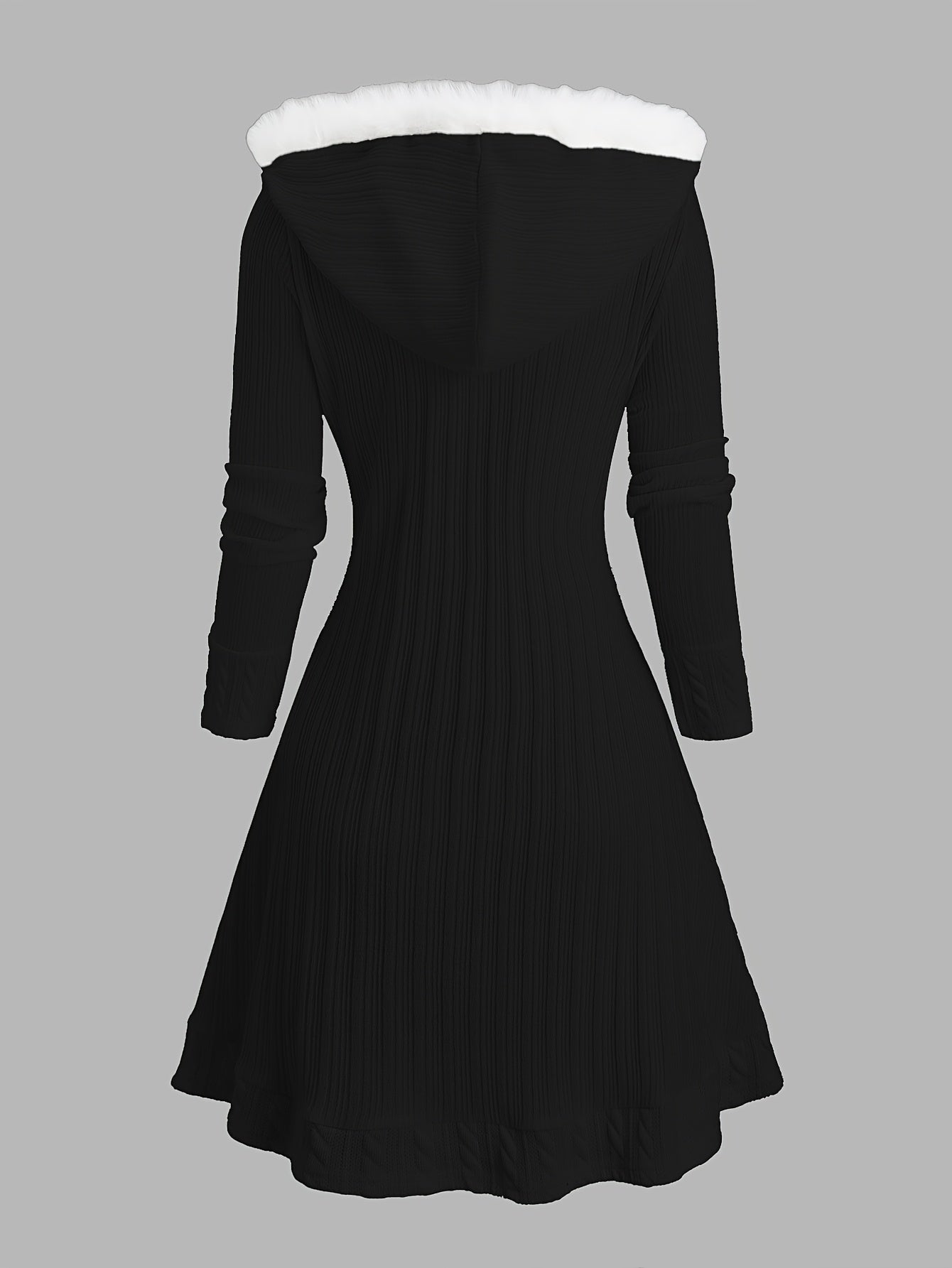 [Y2K Twist Plaid Coat] Wealth-Attracting Directional Y2K Twist Plaid Faux Wool Patchwork Hooded Coat Button Long Cardigan