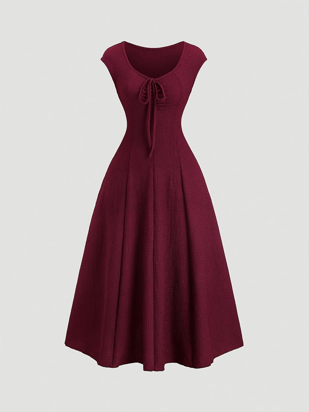 Fashionable Solid Color Waist- Long Dress, Combining European And American Styles