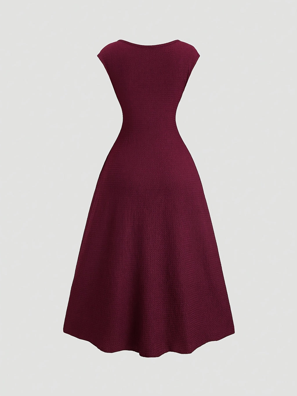 Fashionable Solid Color Waist- Long Dress, Combining European And American Styles