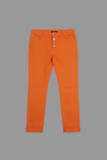 Vibrant Orange High Waist Skinny Jeans